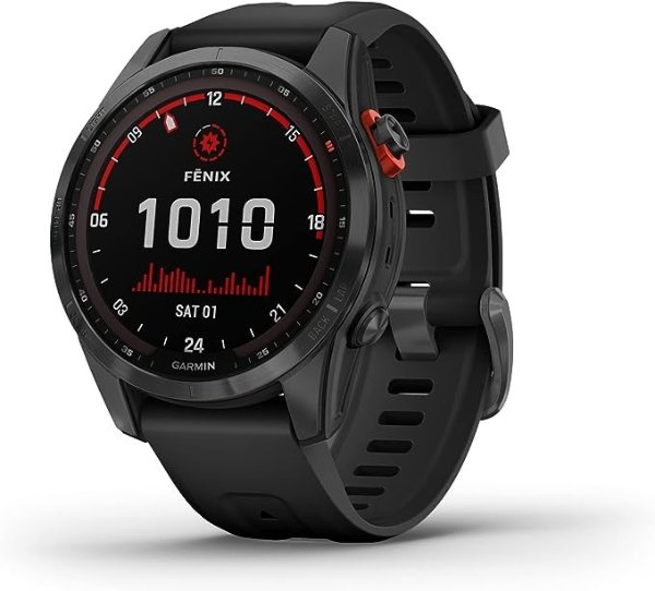 7S Solar Multisport GPS 手表，石板灰色，黑色表带
