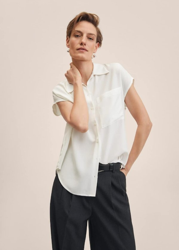 Flowy lyocell blouse - Women | Mango USA