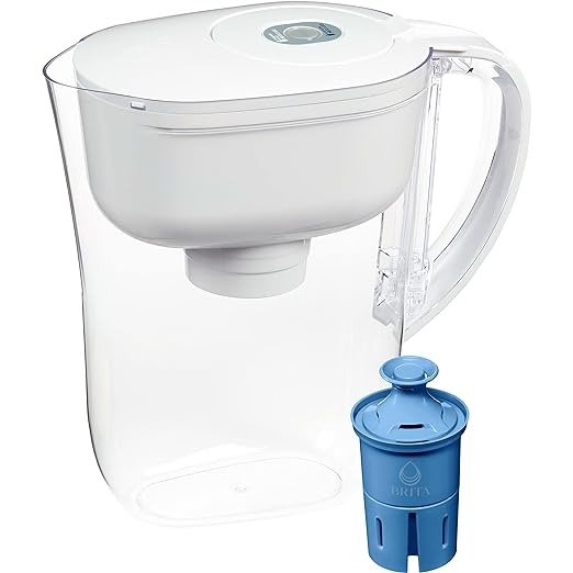 Small 6 Cup Water Filter Pitcher with 1Elite™ Filter, Made Without BPA, Metro, White (Package May Vary)