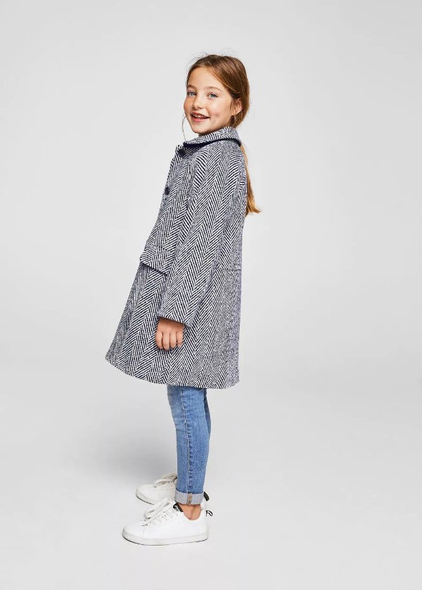 Abrigo lana espiga - Nina | MANGO Kids USA