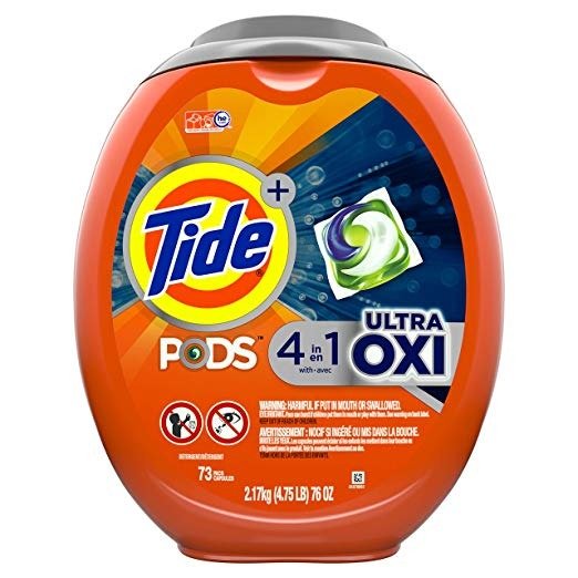 Pods Ultra Oxi Liquid Laundry Detergent Pacs, 73 Count