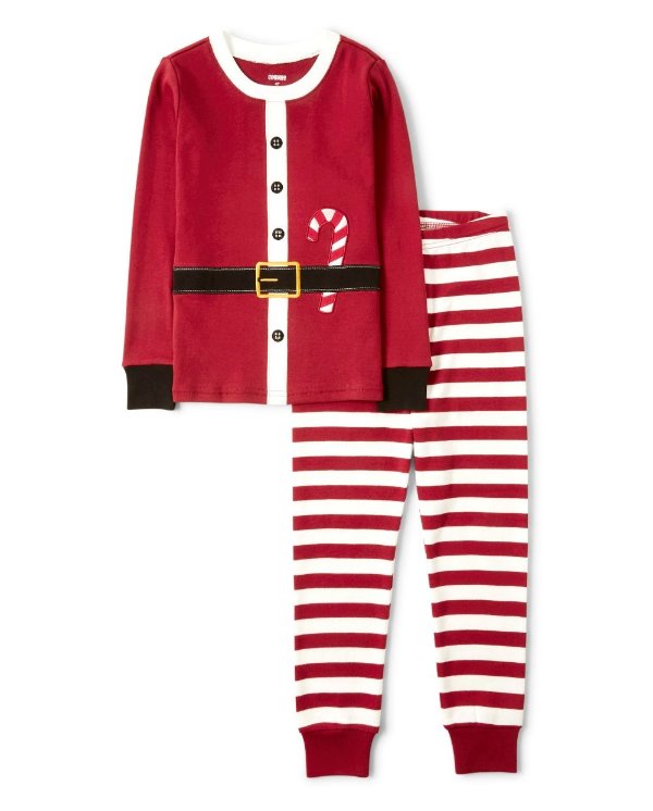 Unisex Girls And Boys Long Sleeve Santa Snug Fit Cotton 2-Piece Pajamas - Gymmies
