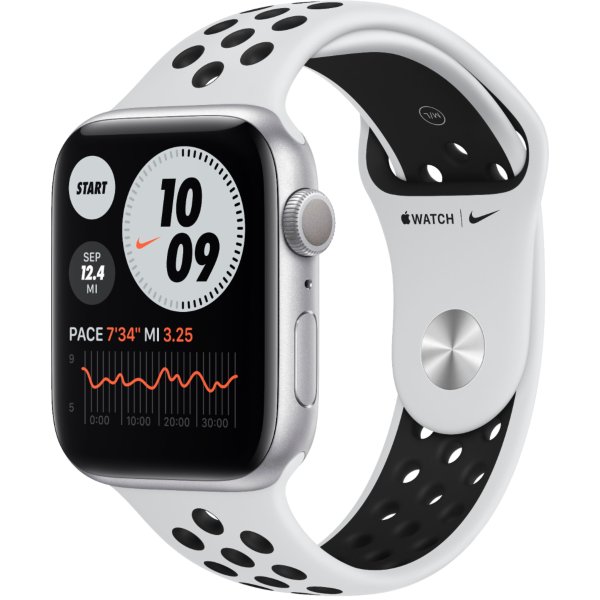 Apple Watch Nike Series 6 (GPS) 44mm Silver Aluminum Case with Pure Platinum/Black Nike Sport Band
