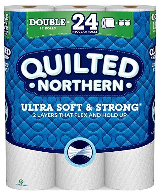 Ultra Soft & Strong Toilet Paper,12 Double Rolls, 12 = 24 Regular Rolls