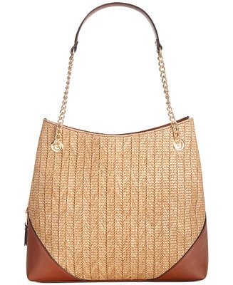 INC Trippii Straw Chain Tote, Created For Macy's