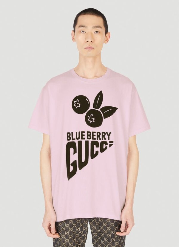 Blueberry Print T-Shirt in Pink