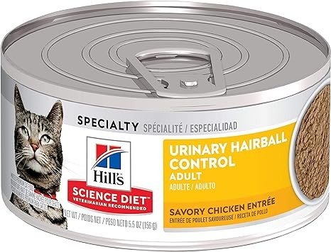 Wet Cat Food, Adult, Urinary & Hairball Control, Savory Chicken Recipe, 5 oz. Cans, 24-Pack