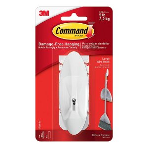 Command Wire Hook, Large, White, 1-Hook