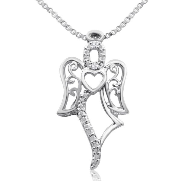 Diamond Accent Angel Necklace