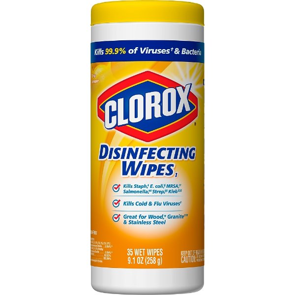 Disinfecting Wipes, Bleach Free Cleaning Wipes, Crisp Lemon - 35 Wipes