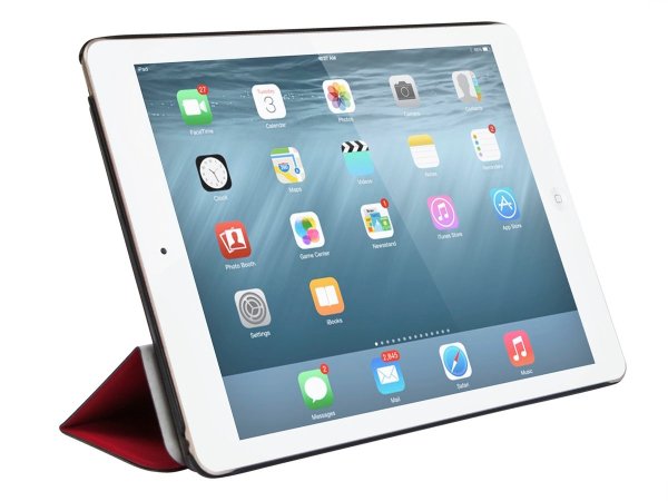 Synthetic Leather Stand/Cover with Magnetic Latch for iPad Air 2, Red -.com