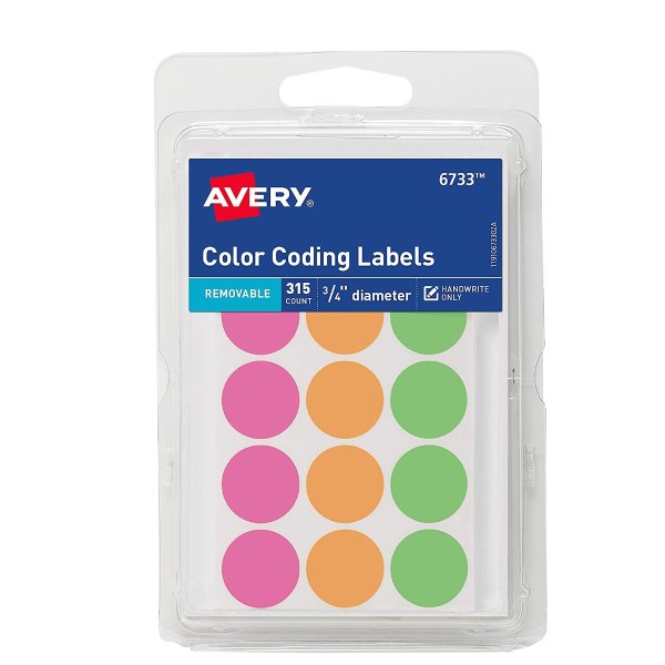 Round Color Coding Labels,Pack of 315