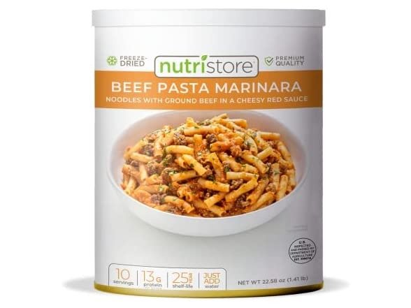 (2 Pack) Nutristore Freeze Dried Beef Pasta Marinara