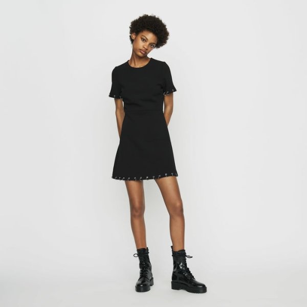 RISIS Crepe dress with eyelets and rings