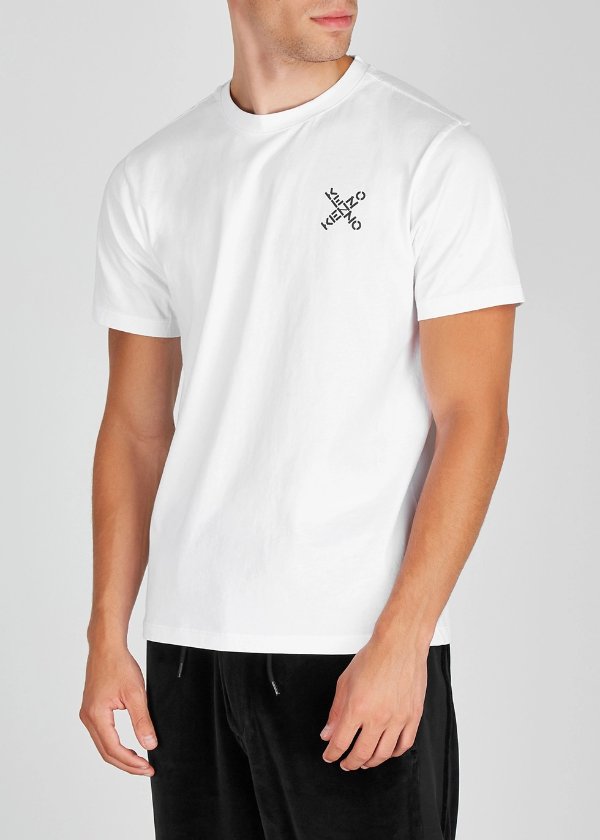 White logo-print cotton T-shirt