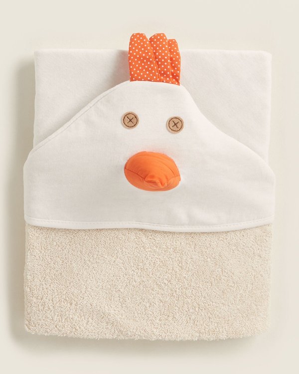 Cream Chicken Hooded Towel