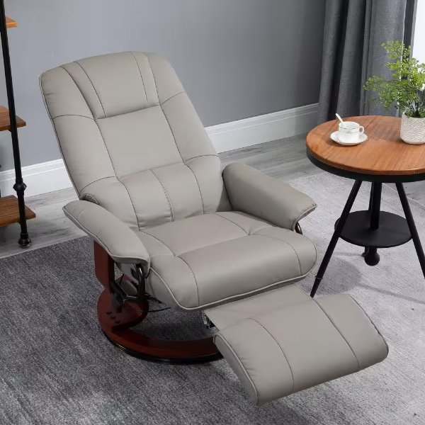 Gray Faux Leather Standard (No Motion) Recliner