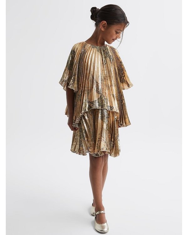 Girls' Rhea Pleated Lame Dress - Little Kid, Big Kid