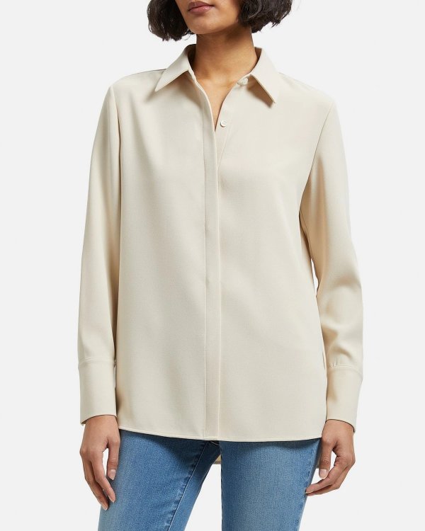 Relaxed Shirt in Crepe