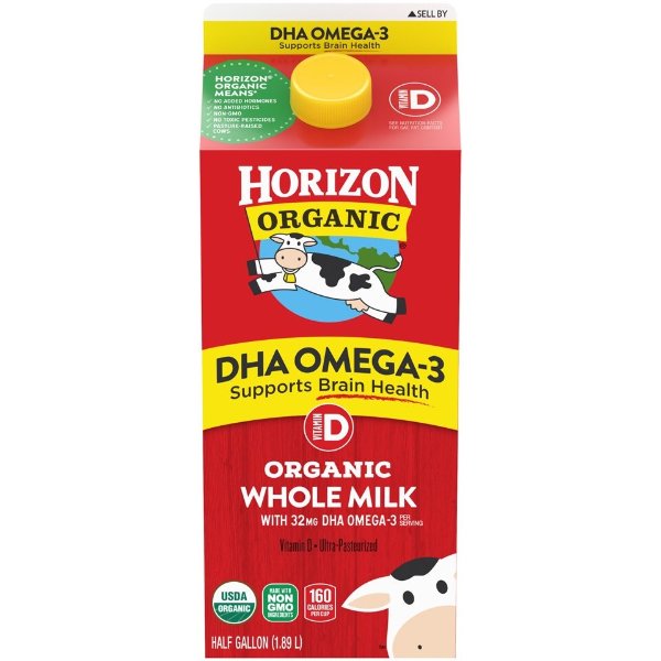 Organic Whole Milk, Half Gallon