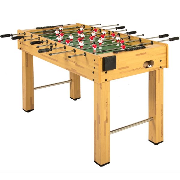 48in Foosball Soccer Arcade Game Table w/ Built-In Cup Holders, 2 Balls