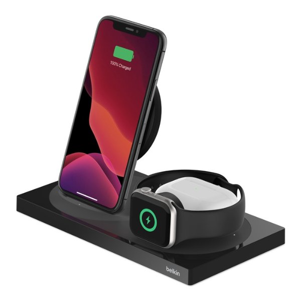 BoostCharge 3-in-1 Wireless Charger Special Edition for iPhone + Apple Watch + AirPods? (Certified Refurbished)