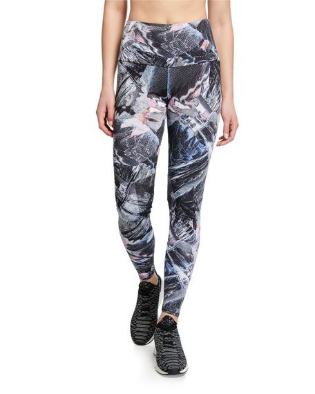 High-Rise Abstract Printed Active Leggings