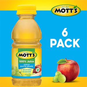 Mott's 苹果白葡萄口味100%果汁 8oz 6瓶装 补充多种维生素