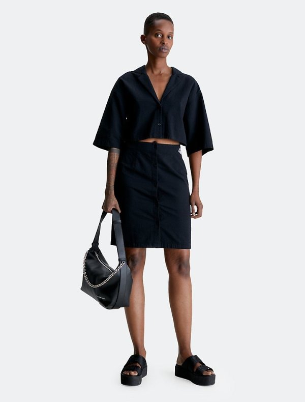 Cut Out Button-Down Shirt Dress | Calvin Klein