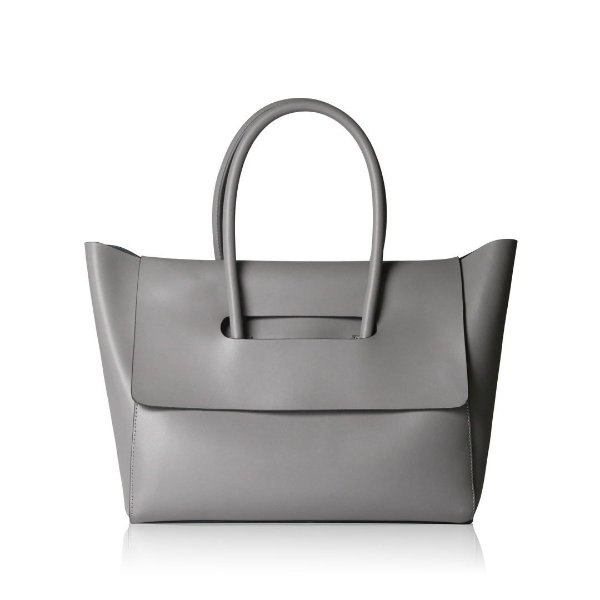 Flap Closure Handbag - Grey