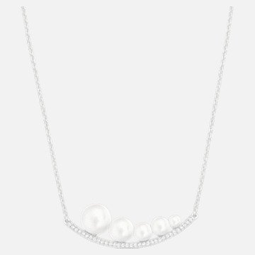 Fundamental Necklace, White, Rhodium plated by SWAROVSKI