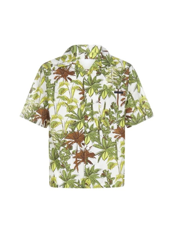 棕榈树印花短袖衬衫
