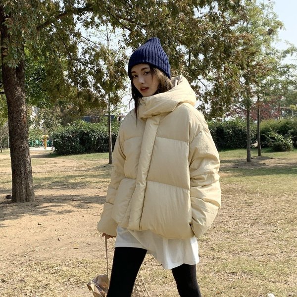 Solid Tone Hooded Puffer Jacket