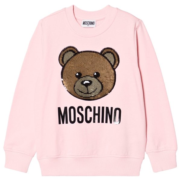 Pink Flippy Sequin Bear Sweatshirt | AlexandAlexa