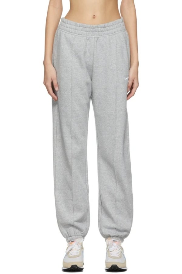 Grey Fleece Sportswear Essential Collection Mid-Rise Lounge Pants