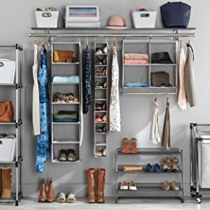 Whitmor Hanging Shoe Shelves - 10 Section - Closet Organizer - Java