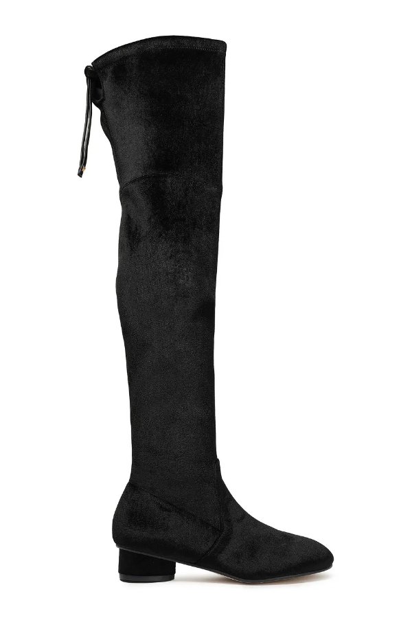 Velvet over-the-knee boots