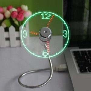 USB Mini Flexible Time LED Clock Fan with LED Light
