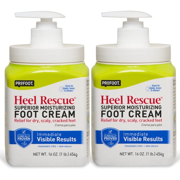 Profoot Heel Rescue Foot Cream 16 Ounce Bottle, 2 Pack