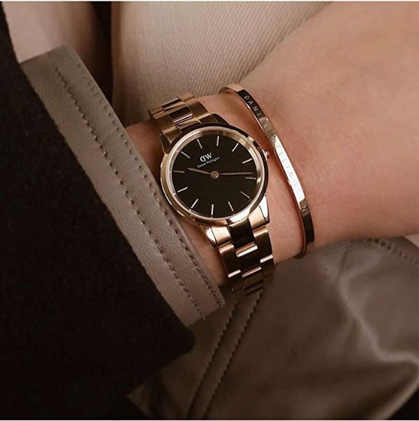 Daniel Wellington Iconic Link Watch, Rose Gold or Silver Stainless Steel Link Bracelet