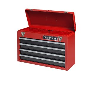 Craftsman 4抽屉便携式工具箱， 红色