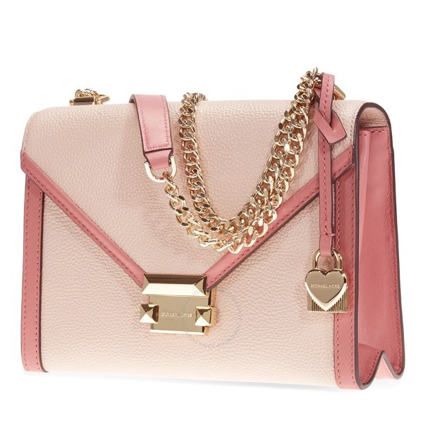 Whitney Large Flap Shoulder Bag- Soft Pink/Multi