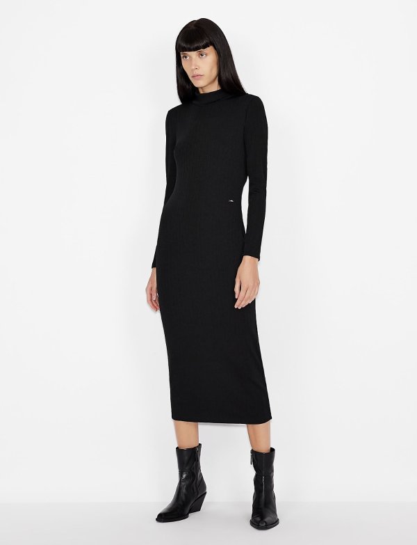 RECYCLED RIBBED MIDI DRESS, Midi Dress for Women | A|X Online Store