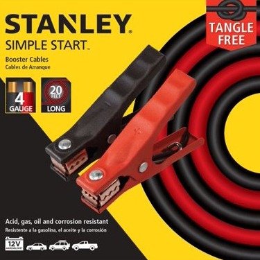 STANLEY 4 Gauge- 20 Foot- Automotive Booster Cables