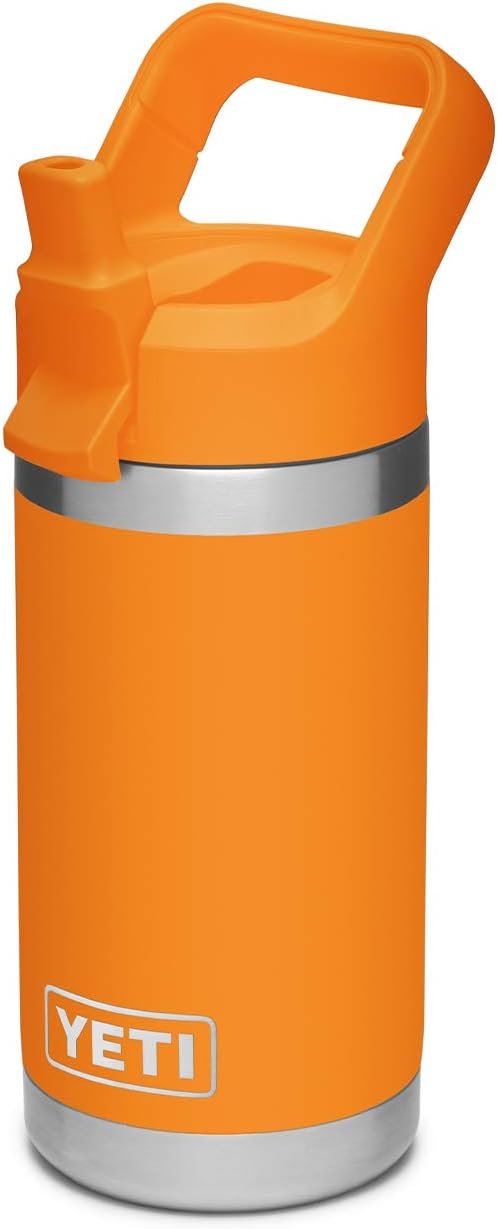 YETI Rambler 儿童水壶 12 oz 带吸管，橙色