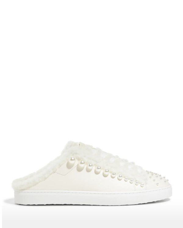 Goldie Chill Pearly Faux-Fur Mule Sneakers