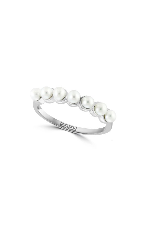 Sterling Silver Freshwater Pearl Ring - Size 7