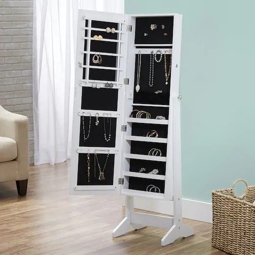 InnerSpace Cheval Mirror Floor Jewelry Armoire
