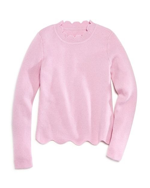 Girls' Scalloped Cashmere Sweater, Big Kid - 100% Exclusive