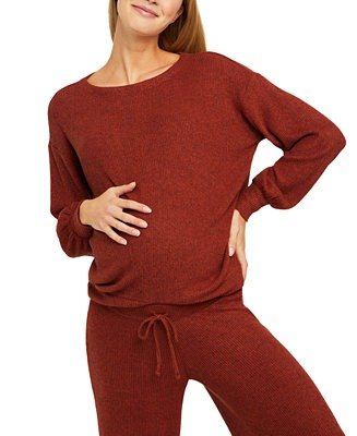 Balloon-Sleeve Maternity Sweater